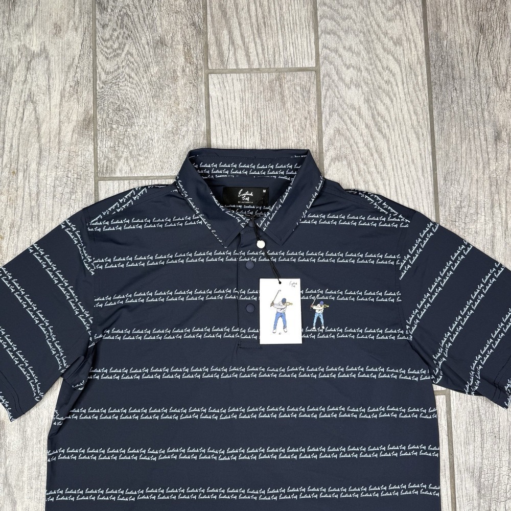 Eastside Golf Snap Placket Polo Mens M Blue Logo Aop Short Sleeve Nylon Stretch — image 2 of 8